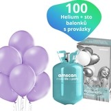 Helium set a levandulové balónky 100 kusů