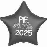 Silvestrovská výzdoba - balónek fóliový PF 2025 černá hvězda