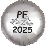 Silvestrovské balónky fóliové PF 2025 stříbrný kruh