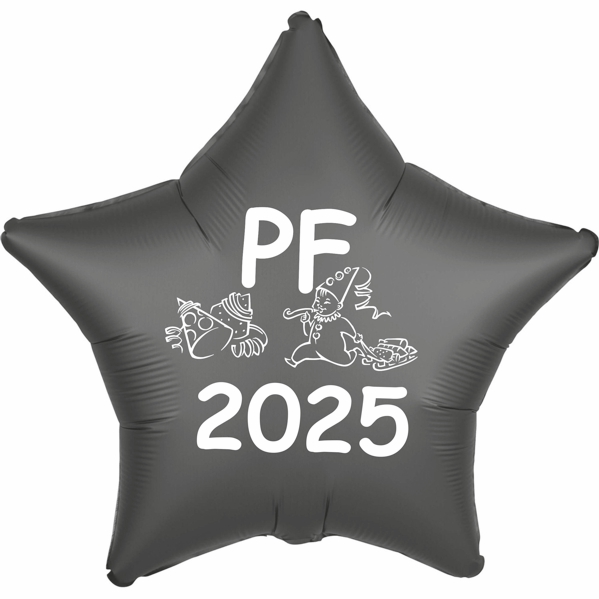 Silvestrovská výzdoba - balónek fóliový PF 2025 černá hvězda