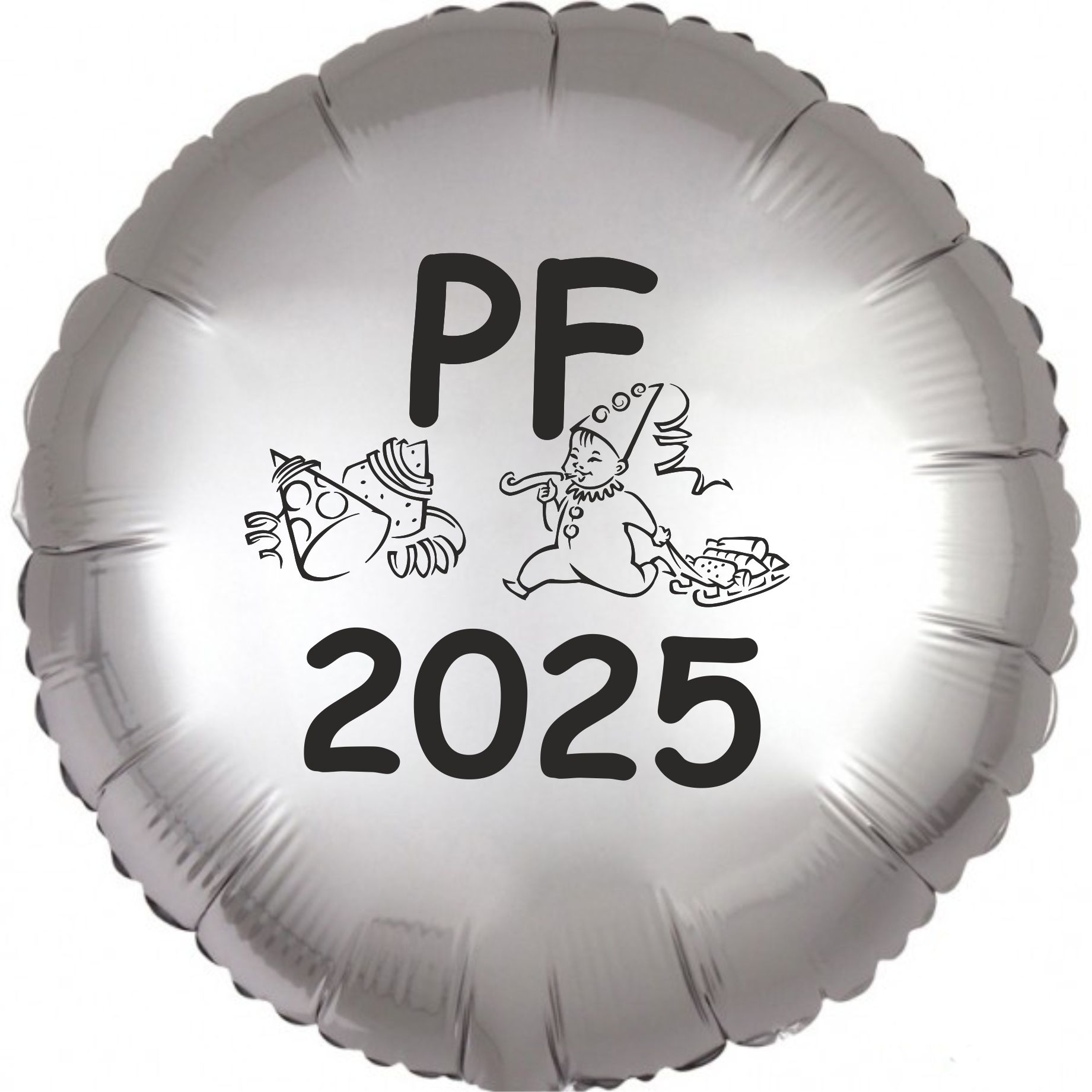 Silvestrovské balónky fóliové PF 2025 stříbrný kruh