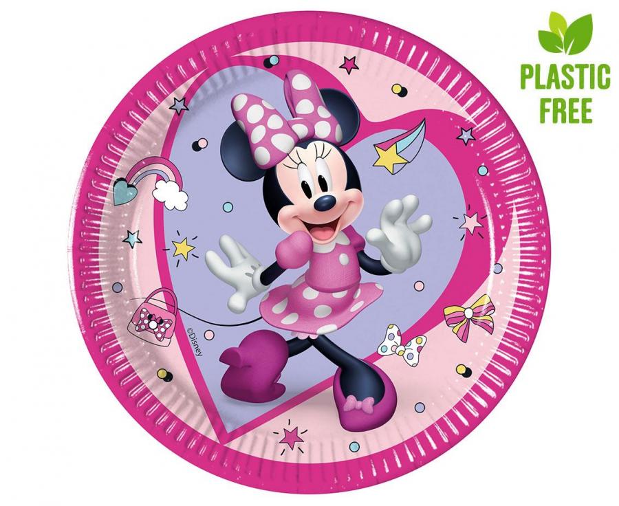 Minnie talířky papírové 8 ks 20 cm