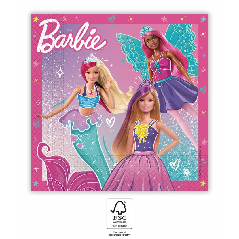 Barbie ubrousky 20 ks 33 cm x 33 cm