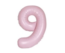 Balónek narozeniny číslo 9 světle růžové 86 cm