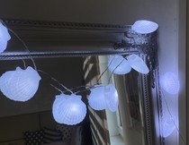 LED řetěz mušle bílé svítící 10 ks 140 cm