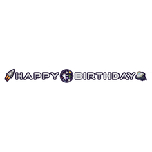 Nápis Happy Birthday Vesmír banner papírový 192 cm x 12 cm