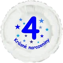 Krásné 4. narozeniny fóliový balónek kruh pro kluky